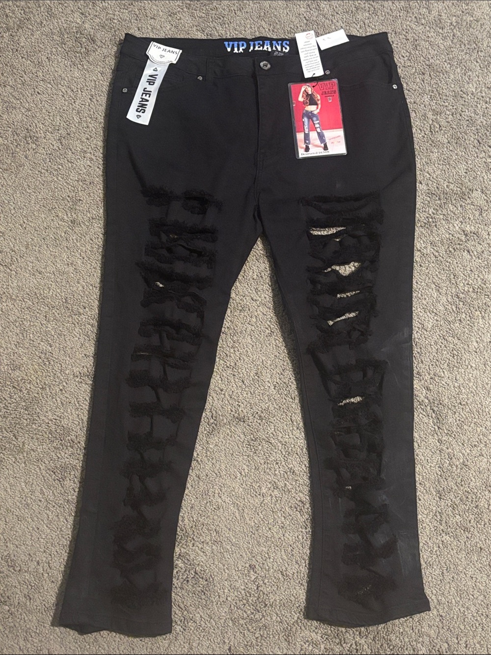 Plus Size VIP Black Deconstructed Skinny Jeans, Size 21/22